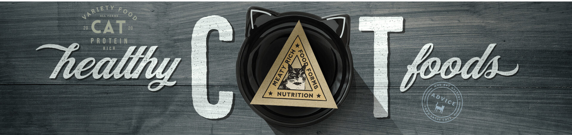 banner that reads healthy cat foods