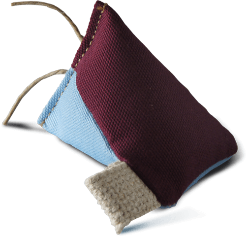 A canvas catnip toy